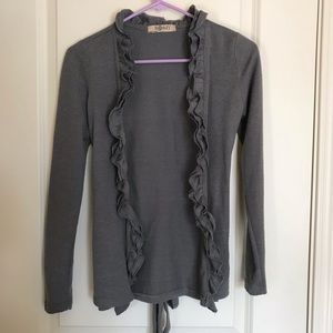 Romy | Gray Ruffle Cardigan